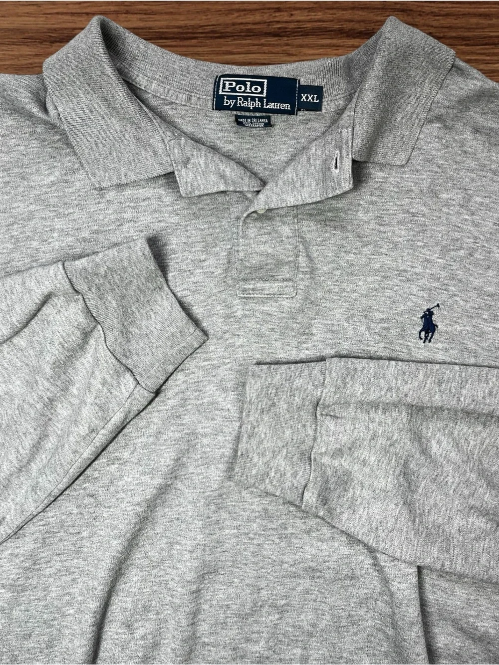 Polo Ralph Lauren Men’s Gray Long Sleeve Polo Shirt. Size XXL